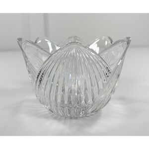 Mikasa Germany Crystal Tulip Bowl Silver Crest Flower Candy Dish Vtg 6"